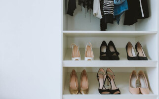 shoes in a closet