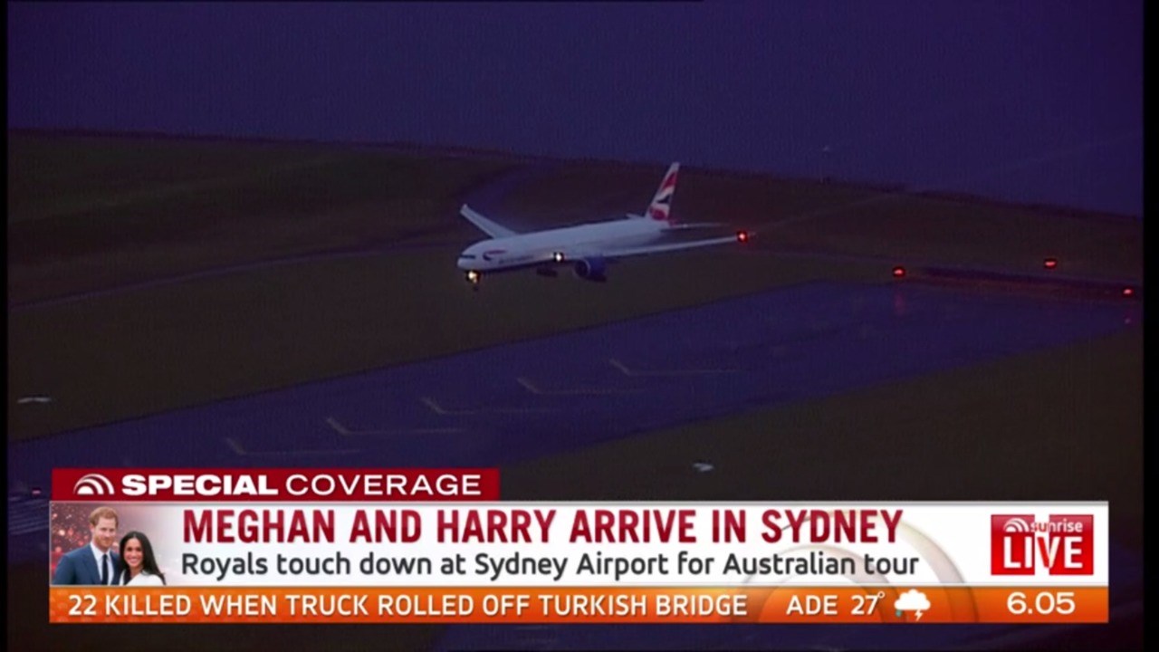 Meghan Markle and Prince Harry land in Sydney