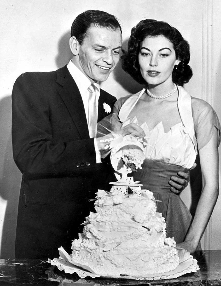 Frank Sinatra and Ava Gardner on their wedding day
