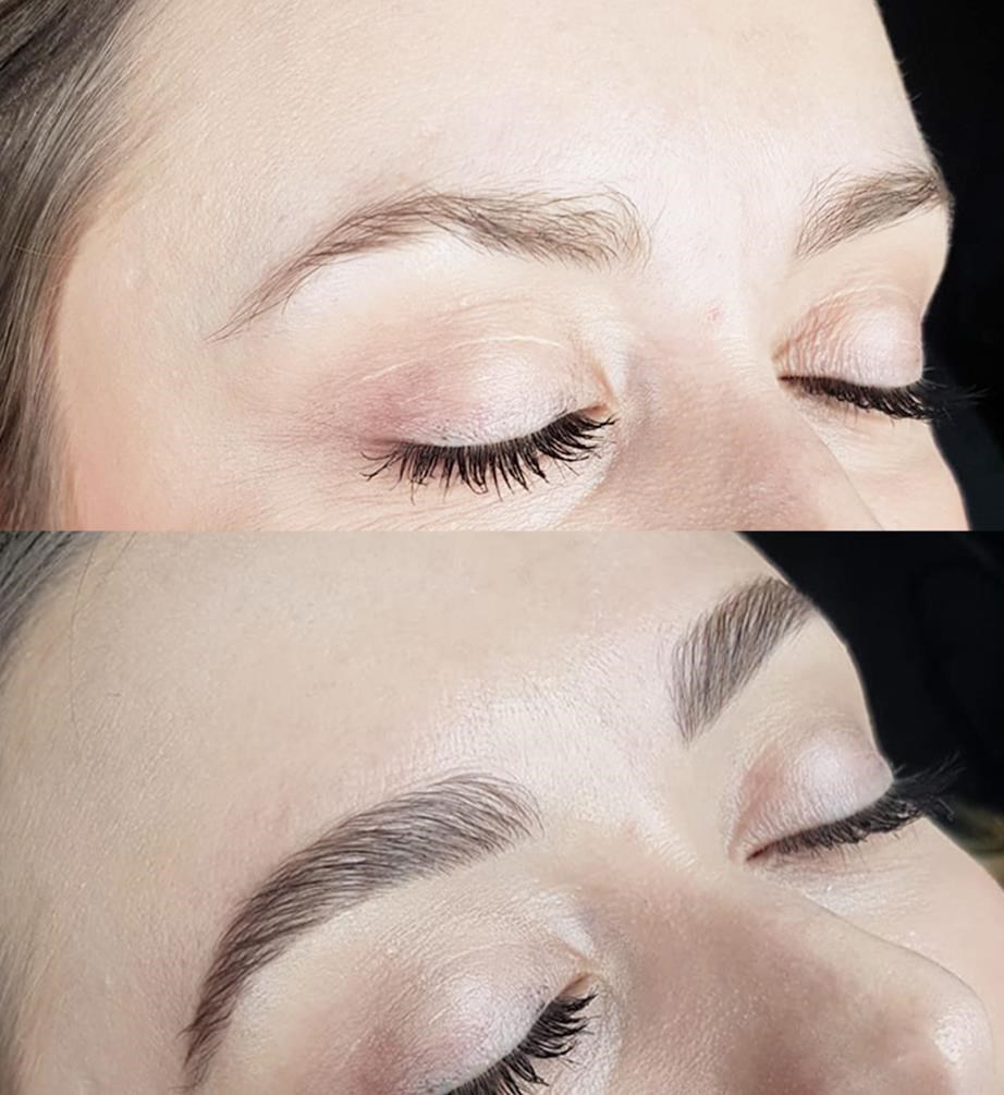 eyebrow lamination before and after results