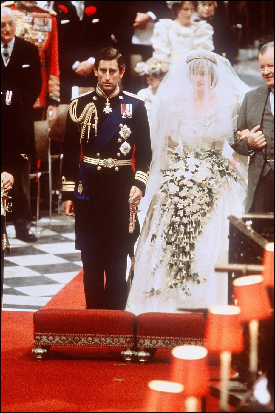 Prince Charles and Diana at the altar