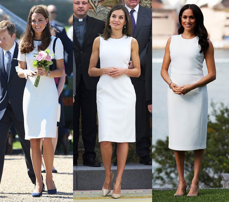 Royal women wearing white dresses