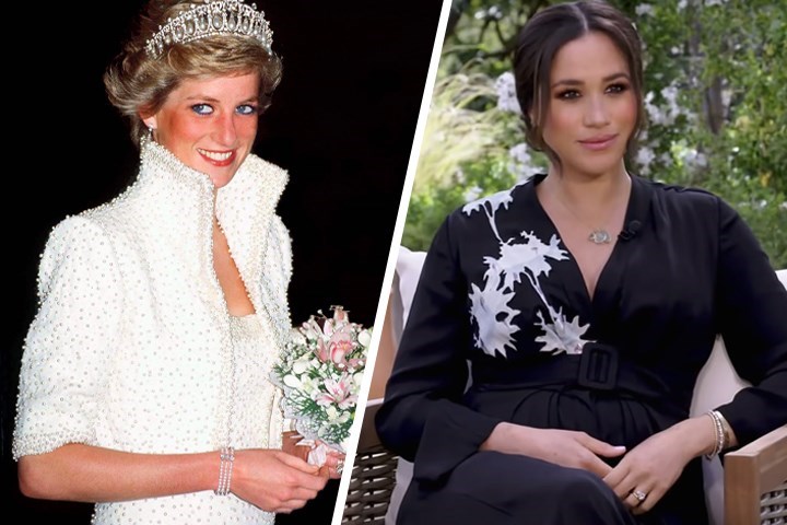 Meghan Markle wears Princess Diana's bracelet in the Oprah interview.