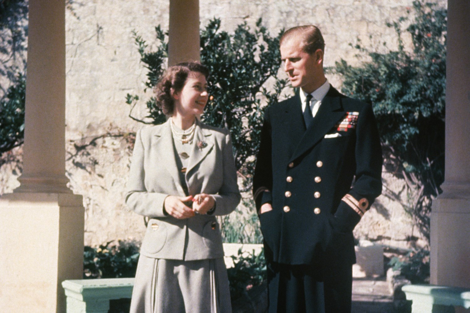 Queen Elizabeth II and Prince Philip young
