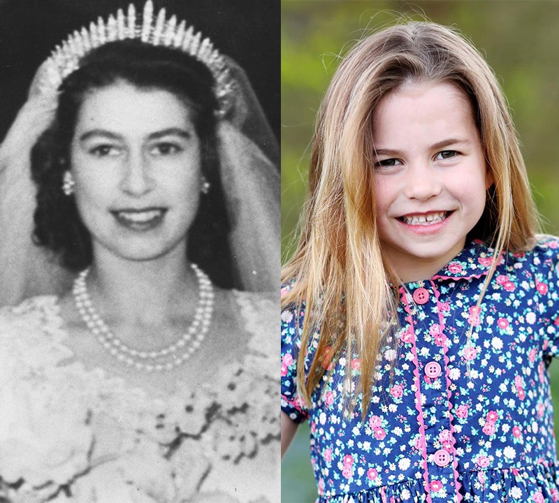 Princess Charlotte Queen Elizabeth looks comparison photos