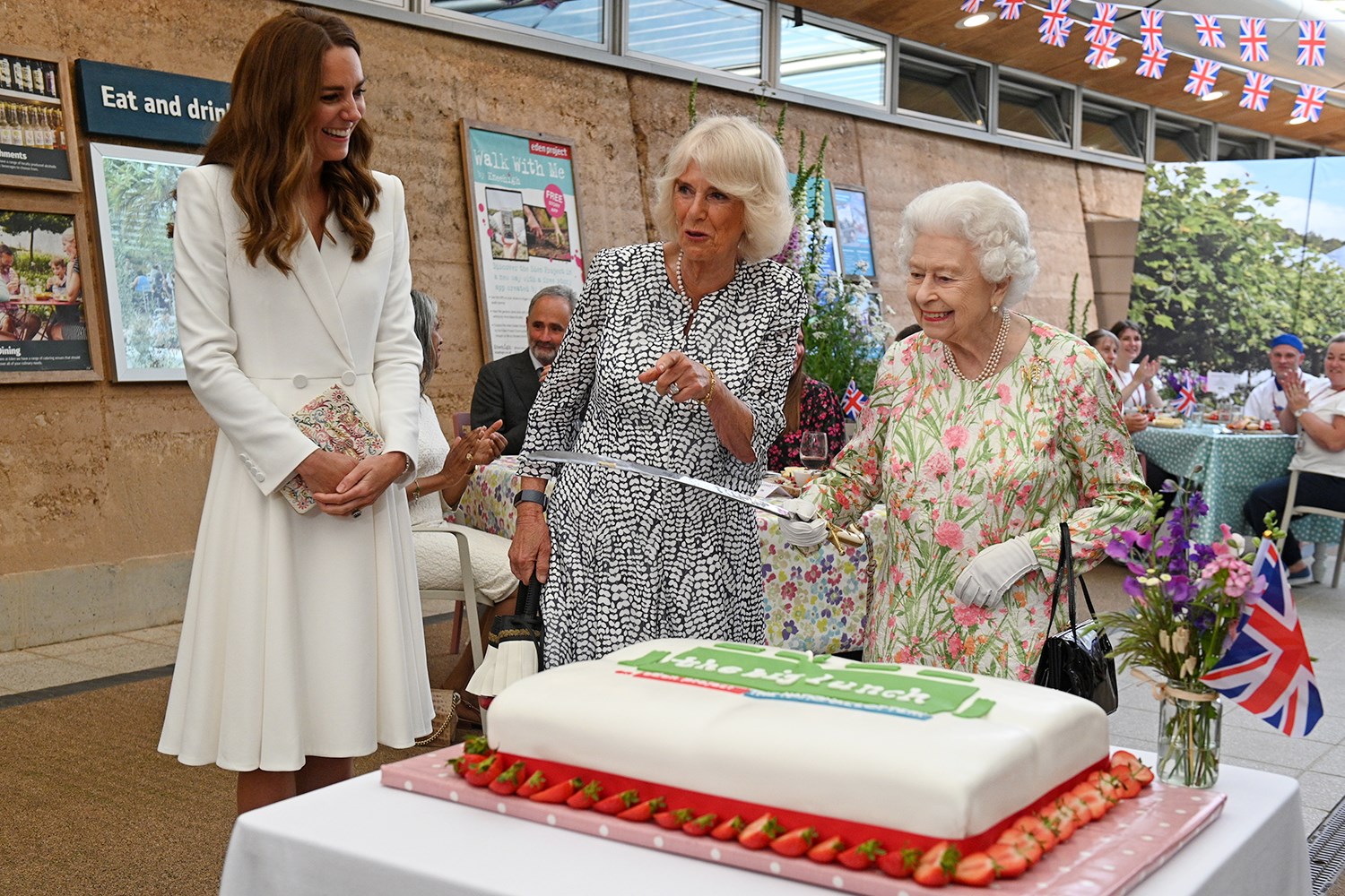 Kate Middleton, Camilla Parker-Bowles and Queen Elizabeth II