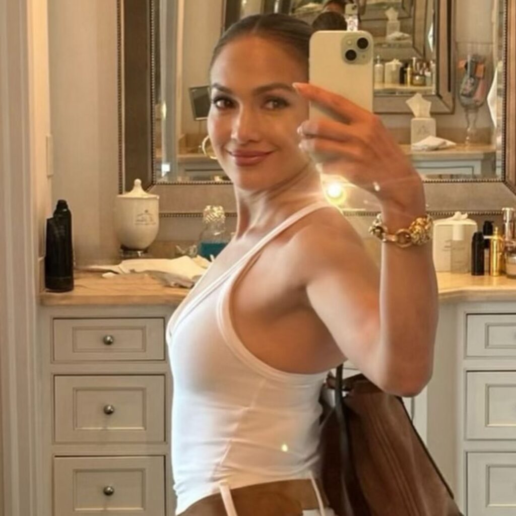 Jennifer Lopez shares a mirror selfie from her birthday weekend on Instagram.