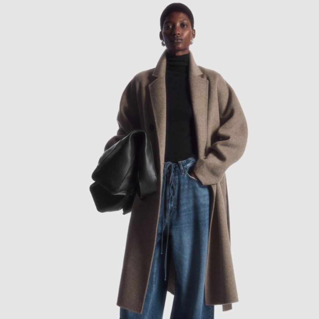 Cos Oversized Double-Breasted Wool Coat 