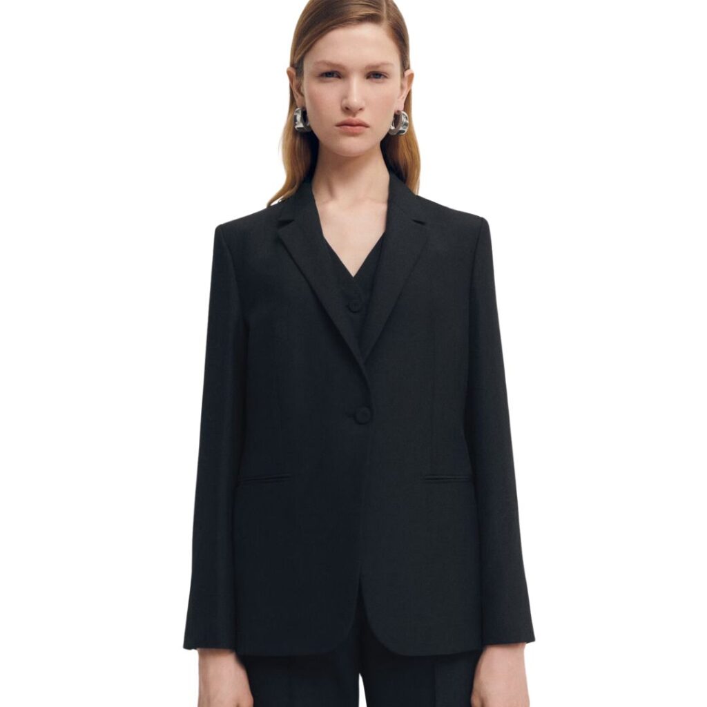 affordable black blazer by mng