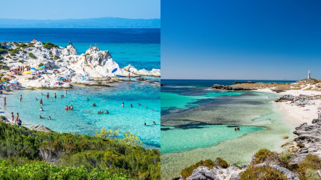 A Greek Island (Left) and Rottnest Island (Right) 