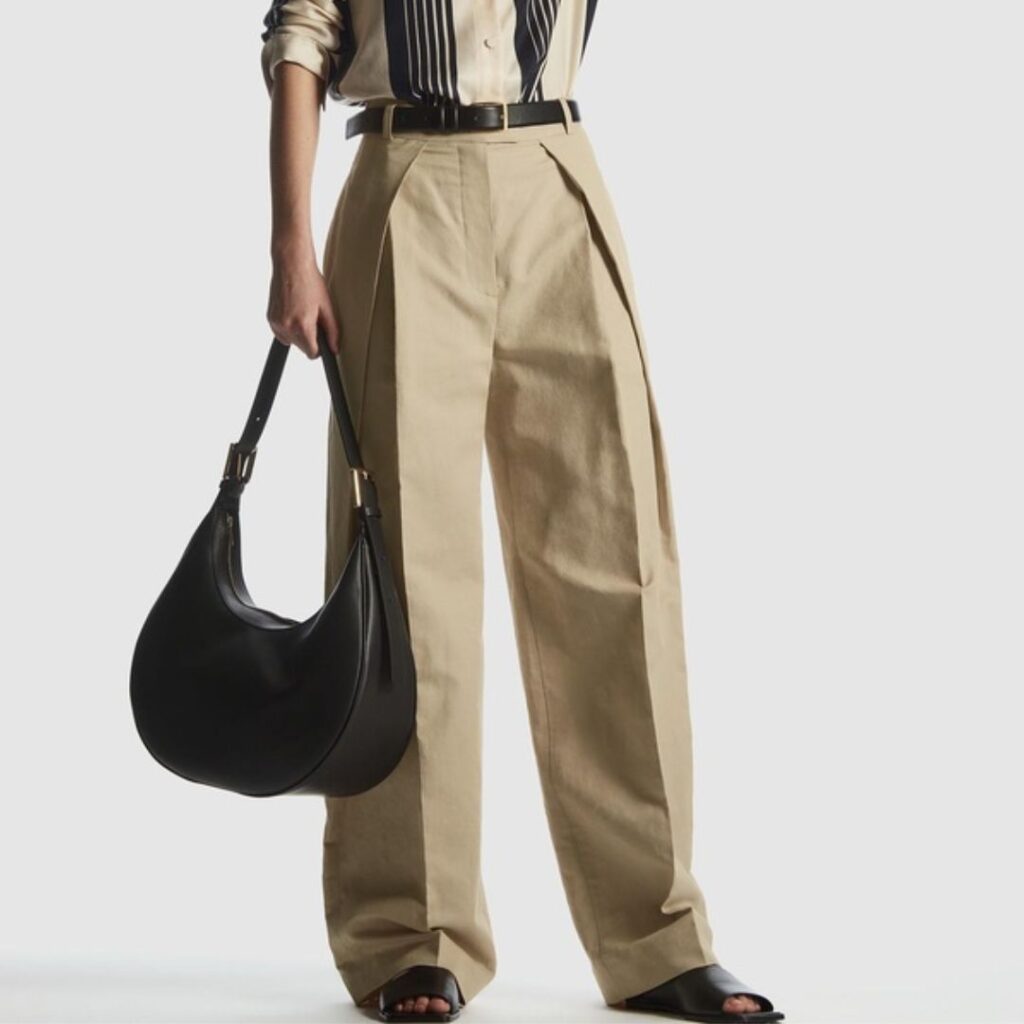wide leg linen tailored trousers cos 