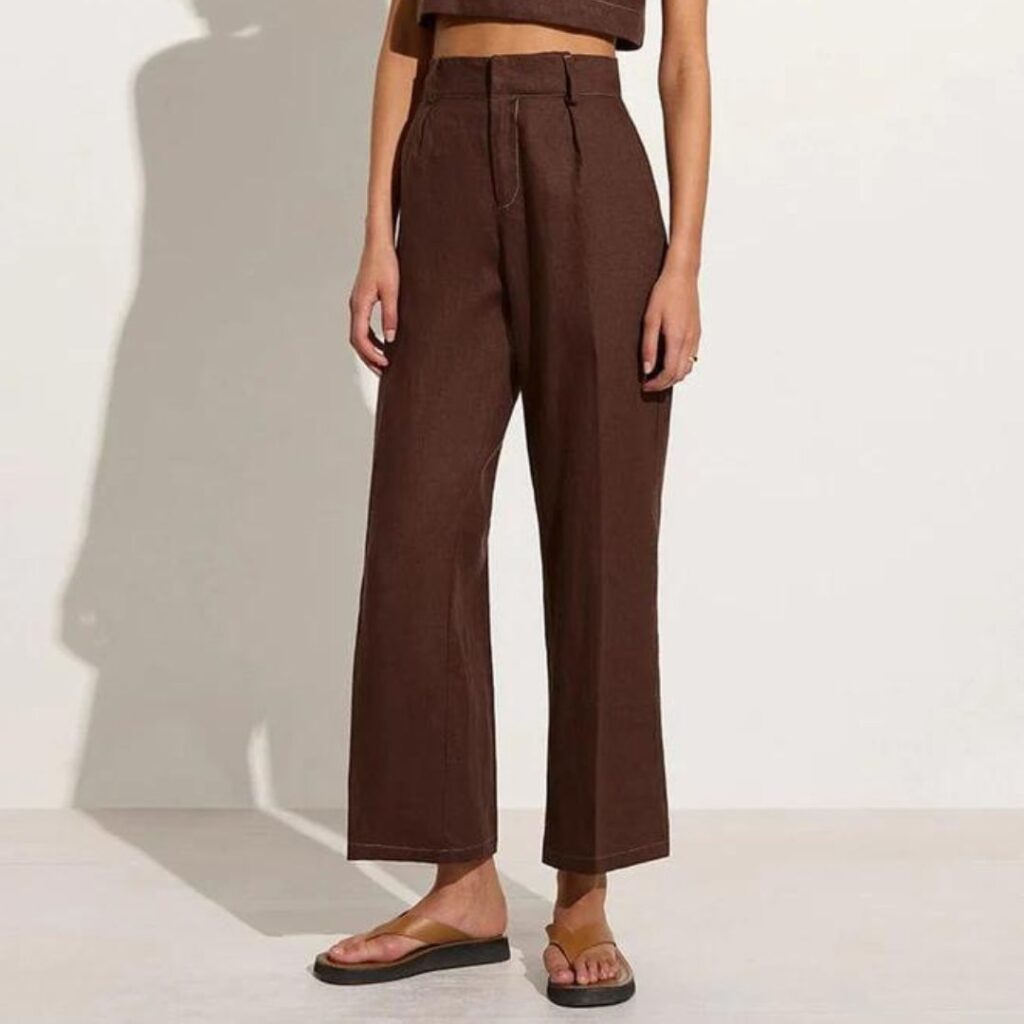brown linen pants 
