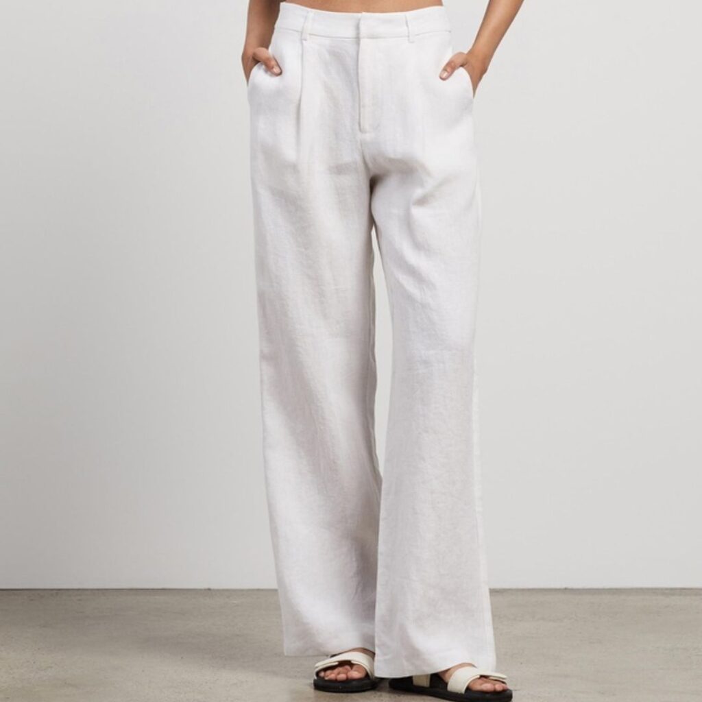 white linen pants 