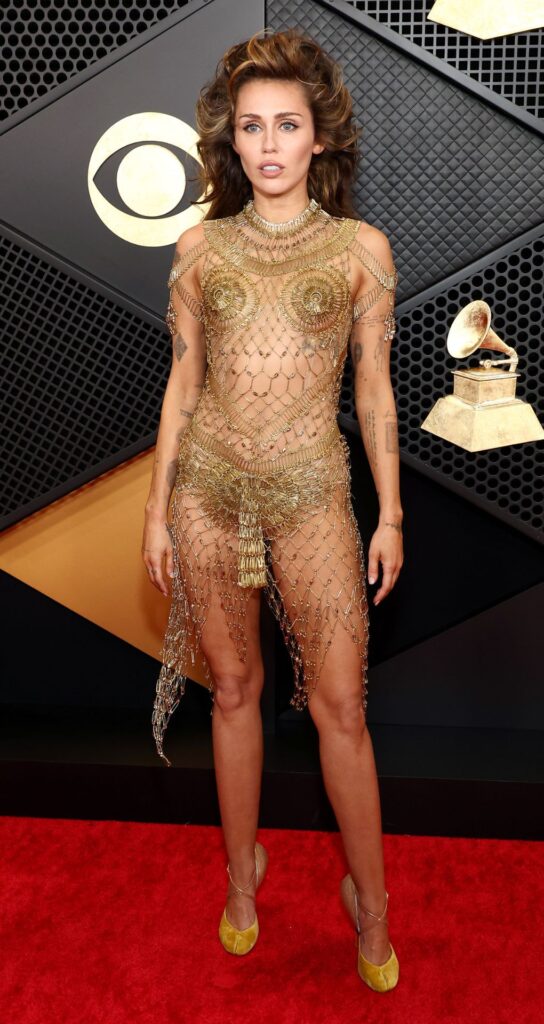 Miley cyrus gold outfit 