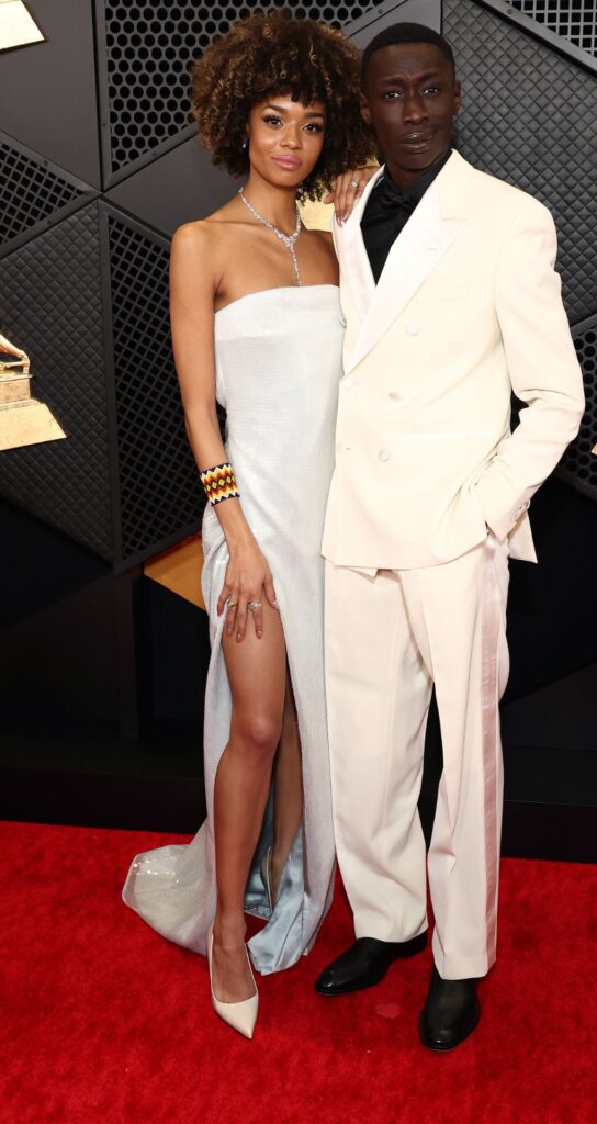 Zaira Nucci and Khaby Lame attends the 66th GRAMMY Awards 