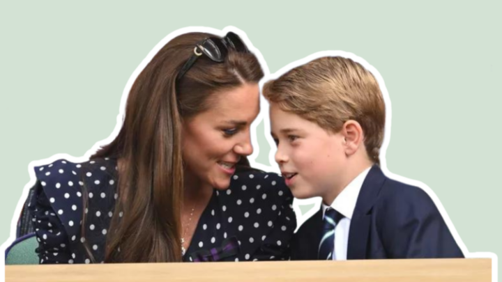 Kate Middleton and Prince George whispering