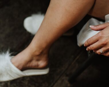 Bridal slippers to wear on your wedding morning.