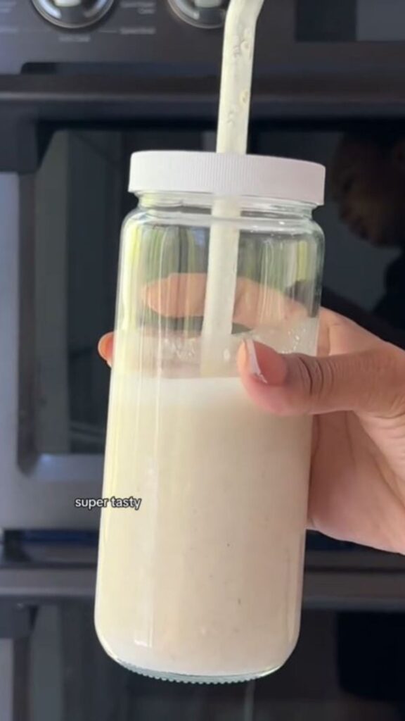 A drink bottle filled with Oatzempic