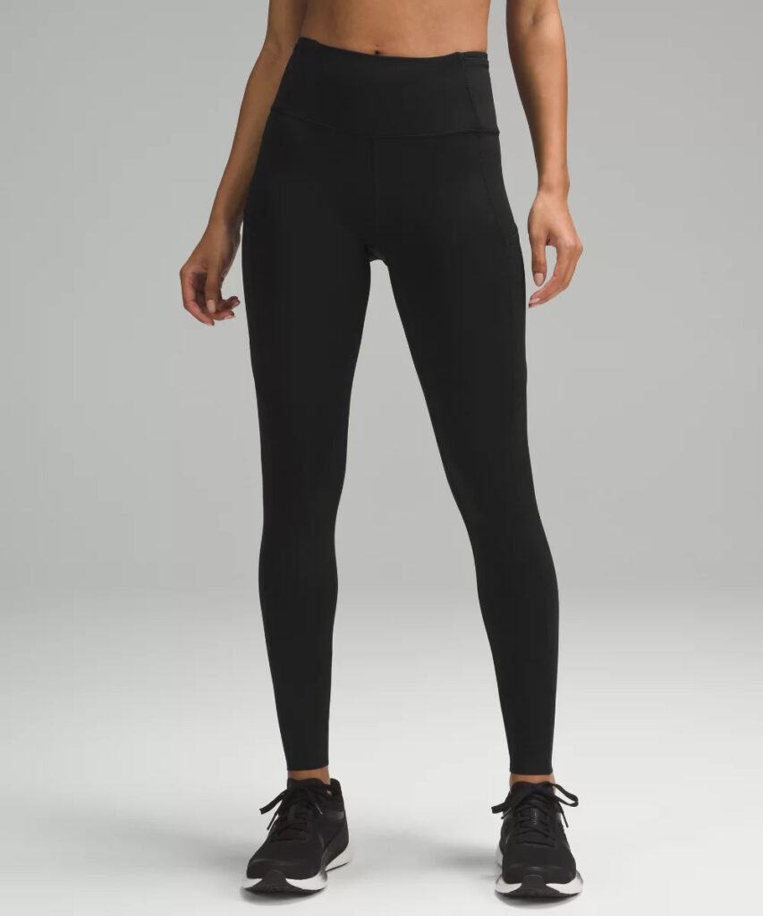 The Lululemon Fast and Free Reflective High-Rise Tights have pockets on the side and back.