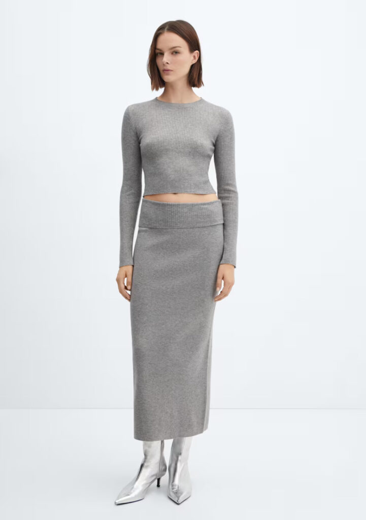 This long knitted pencil skirt from MNG is an office look that's also very comfortable.