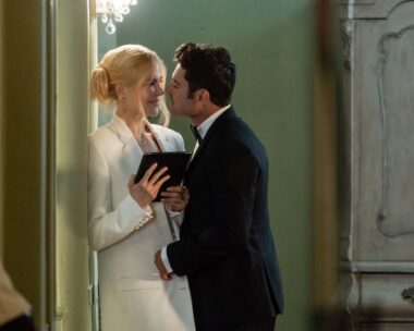 Nicole Kidman and Zec Efron embrace in a still from Netflix rom-com A Family Affair