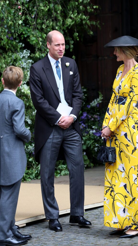 Prince William at Hugh Grosvenor's wedding. 