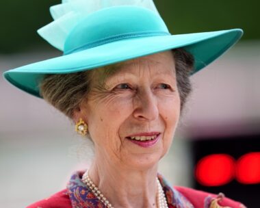 princess anne wears a teal hat