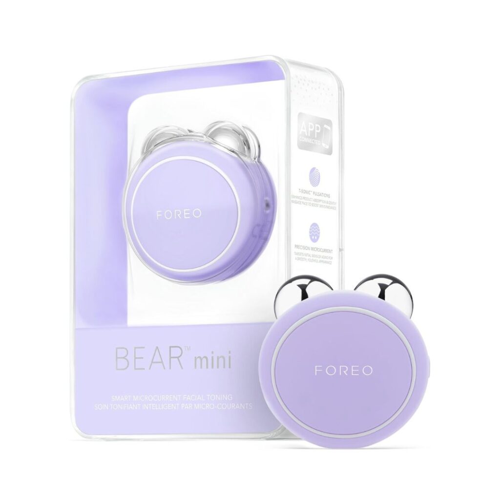 A win from the Amzon skincare device sale, the Fore Bear is a workout for your facial muscles, it exercises 69 muscles in your face and neck, giving you a toning and tightening massage that chisels cheeks and a circulation boost that ramps up glow. 