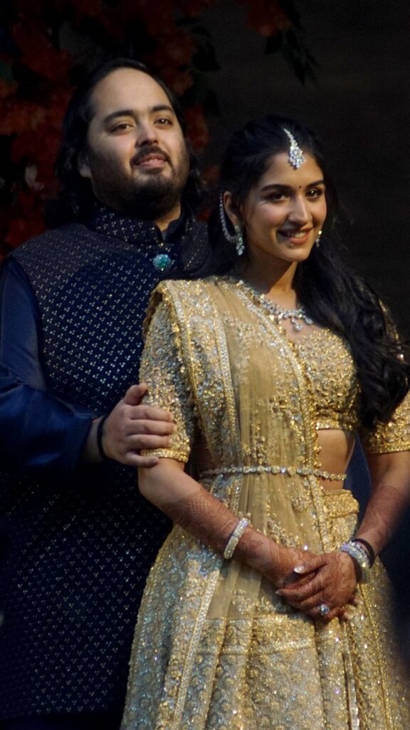 Anant Ambani and Radhika Merchant celebrate their engagement ceremony on January 19, 2023 in Mumbai, India