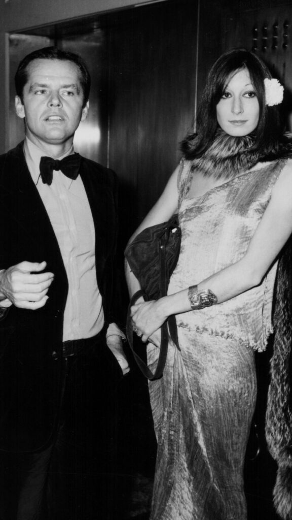 Jack Nicholson and Anjelica Huston attending the Golden Globe Awards at the Beverly Hills Hilton, Los Angeles, January 26th 1974.