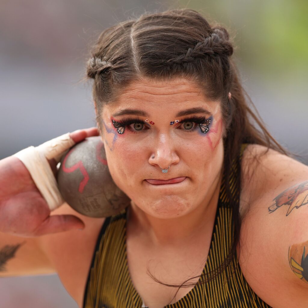 Chase Jackson competes in the women's shot put final on Day Nine of the 2024 U.S. Olympic Team Track & Field Trials at Hayward Field on June 29, 2024 in Eugene, Orego