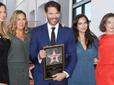 Harry Connick Jr. with his wife, Jill Goodacre and his daughters, Georgia Tatum Connick, Sarah Kate Connick and Charlotte Connick attends the ceremony honoring Harry Connick Jr. with a Star on The Hollywood Walk of Fame held on October 24, 2019