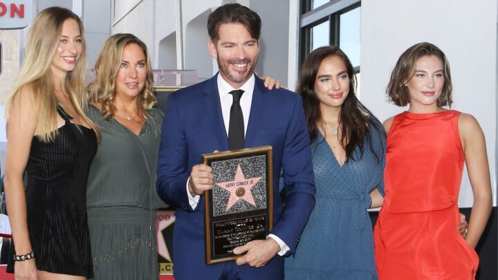 Harry Connick Jr. with his wife, Jill Goodacre and his daughters, Georgia Tatum Connick, Sarah Kate Connick and Charlotte Connick attends the ceremony honoring Harry Connick Jr. with a Star on The Hollywood Walk of Fame held on October 24, 2019