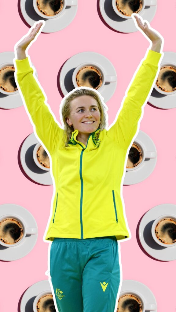 australian olympian with coffee