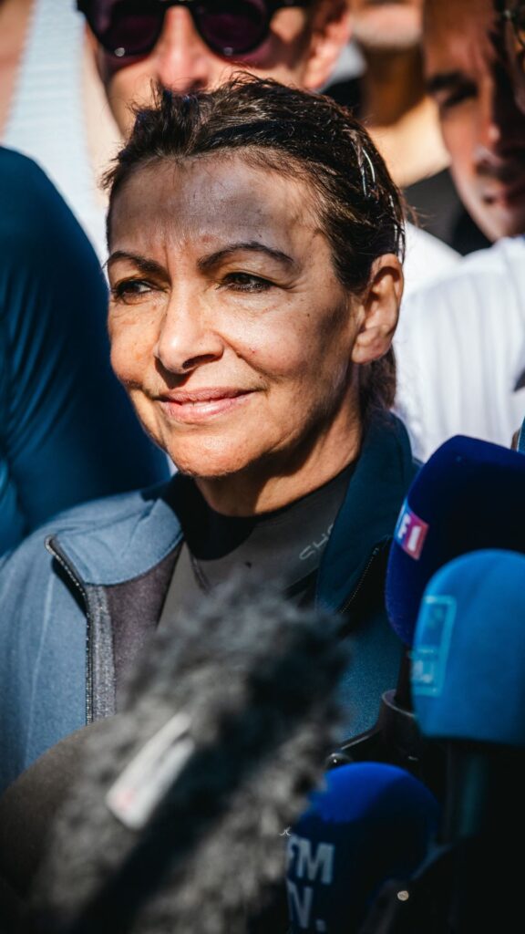 Paris Mayor swims in the seine. 