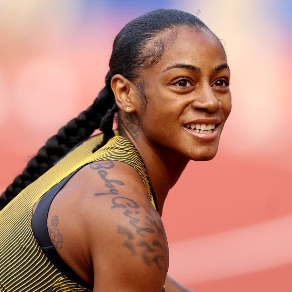 Sha'Carri Richardson looks on after competing in the first round of the women's 200 meters on Day Seven of the 2024 U.S. Olympic Team Track & Field Trials at Hayward Field on June 27, 2024 in Eugene, Oregon.