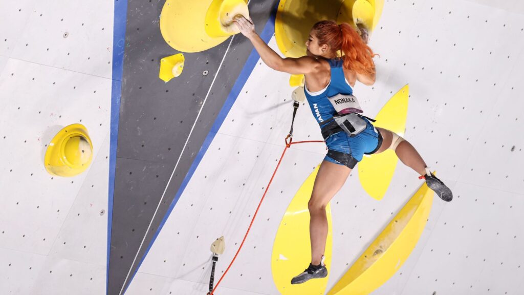 Miho Nonaka of Team Japan during the Sport Climbing Women's Combined Final on day fourteen of the Tokyo 2020 Olympic Games at Aomi Urban Sports Park on August 06, 2021 in Tokyo, Japan. 