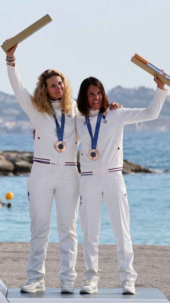 Sarah Steyaert and her skiff sailing partner Charlotte Picon