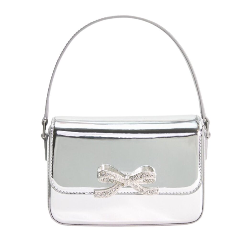 self portrait silver evening bag