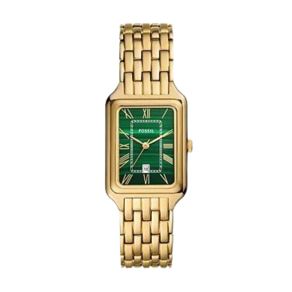 fossil gold and emerald watch