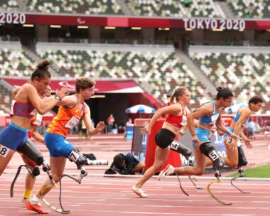 Monica Graziana Contrafatto of Team Italy competes in the Women's 100m - T63 Round 1 - Heat 1 on day 11 of the Tokyo 2020 Paralympic Games at Olympic Stadium on September 04, 2021 in Tokyo, Japan.