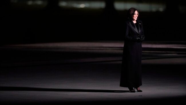 U.S. Vice-President Kamala Harris participates in a televised ceremony at the Lincoln Memorial on January 20, 2021 in Washington, DC. President Joe Biden was sworn in today as the 46th president.