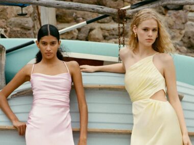 two women wear bridesmaid dresses from shona joy