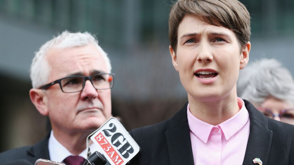 Marriage equality advocate and Human Rights Lawyer Anna Brown speaks to media after the High Court delivered their n favour of having a same sex marriage postal vote on September 7, 2017 in Melbourne, Australia.