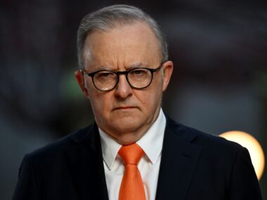 Prime Minister of Australia, Anthony Albanese during post budget media interviews at Parliament House on May 15, 2024 in Canberra, Australia.