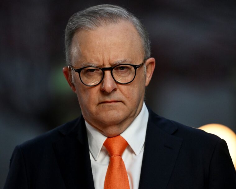 Prime Minister of Australia, Anthony Albanese during post budget media interviews at Parliament House on May 15, 2024 in Canberra, Australia.