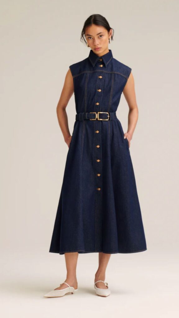 denim midi dress for spring