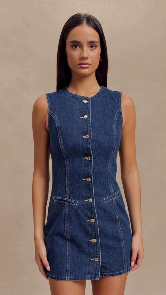 denim mini dress for spring