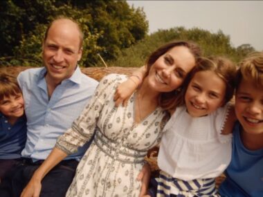 Kate Middleton Prince William and their children in the video released by Kensington Palace