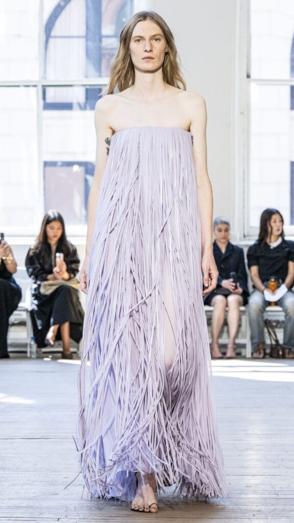 A model walks the runway during the Proenza Schouler Ready to Wear Spring/Summer 2025 fashion show as part of the New York Fashion Week on September 4, 2024 in Paris, France.